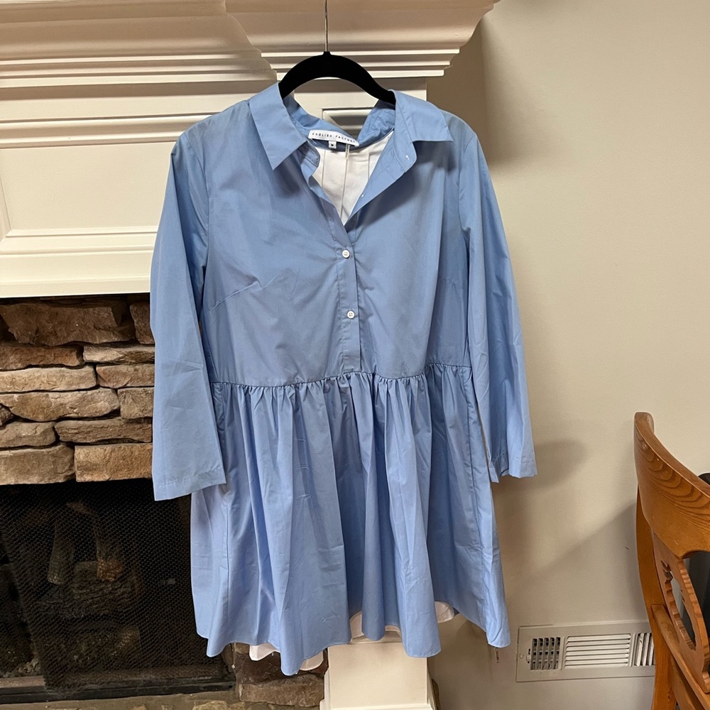 English Factory Blue and White Dress - medium